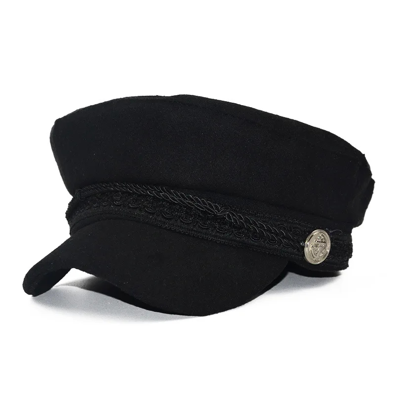 chapeaux de marin noirs à dessus plat