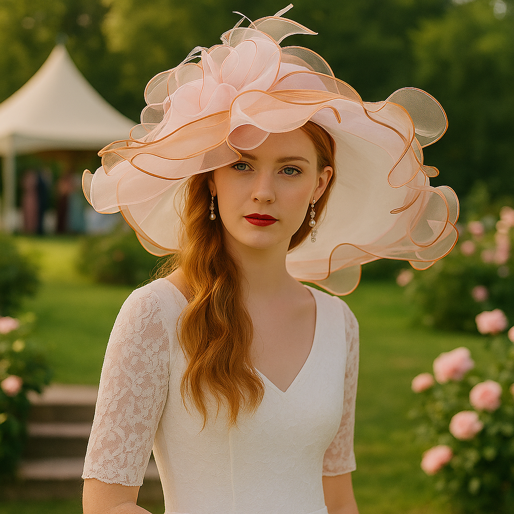Chapeau pour femme - Fleur de cocktail - En maille - Avec