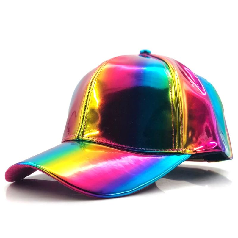 Casquette Baseball Holographique et Multicolore sur fond blanc