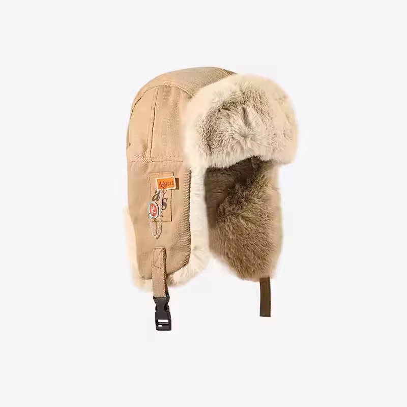 Bonnet Russe Ushanka en Fourrure sur fond gris