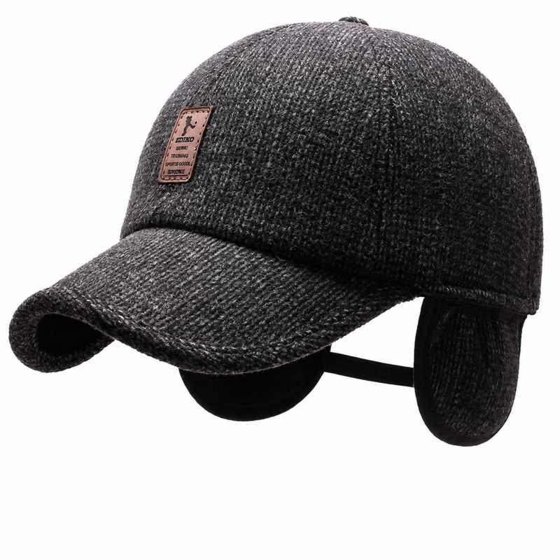 Casquette cache-oreilles motif chiné pour homme 1