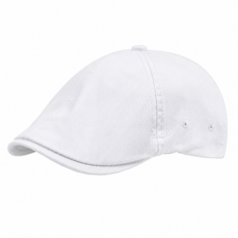 Casquette Blanche Style Béret en Coton 1