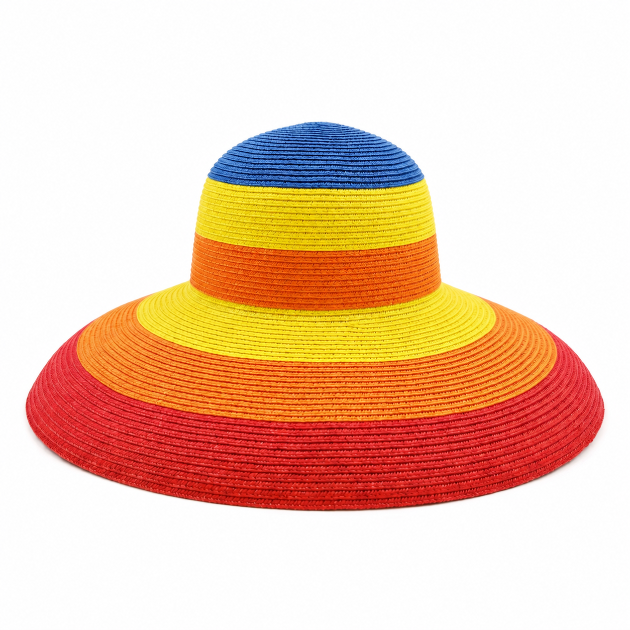 Chapeau Bob Coloré en Paille à Large Bord Retombant 1