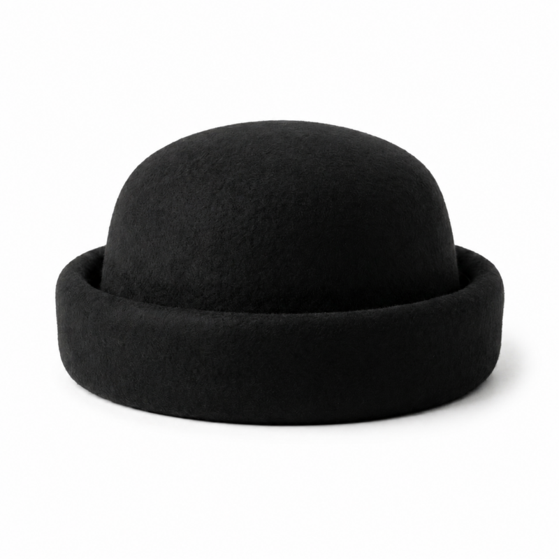 Chapeau femme feutre laine bords roulรฉs 1