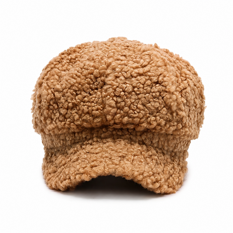 Casquette gavroche en style laine de mouton 1